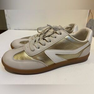 Dolce Vita Gold and White Womens Sneakers Size 7.5